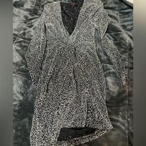 Stretchy leopard print glitter mini dress